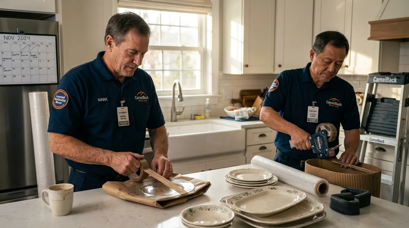 Professional crew packing kitchen dishware in Moses Lake, WA