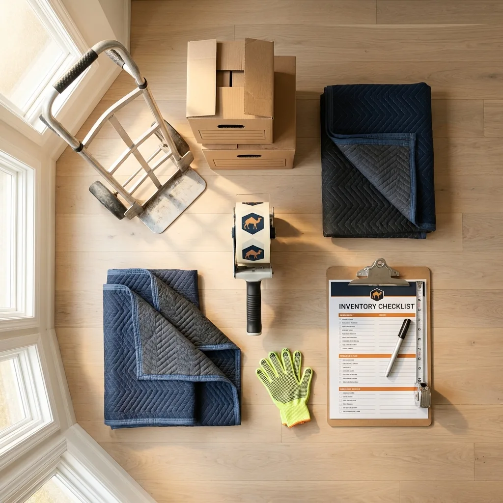 Professional moving supplies and packing materials layout for Moses Lake residential relocations