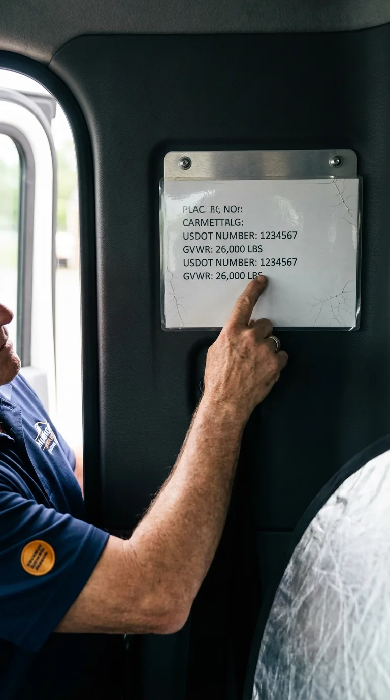 USDOT licensing placard verification in Moses Lake